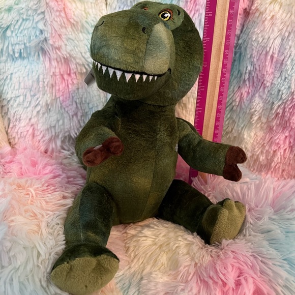 Green Dinosaur 9.5”x11” Stuffed Animal * Handsome & Personable Smile with Teeth - Picture 6 of 13